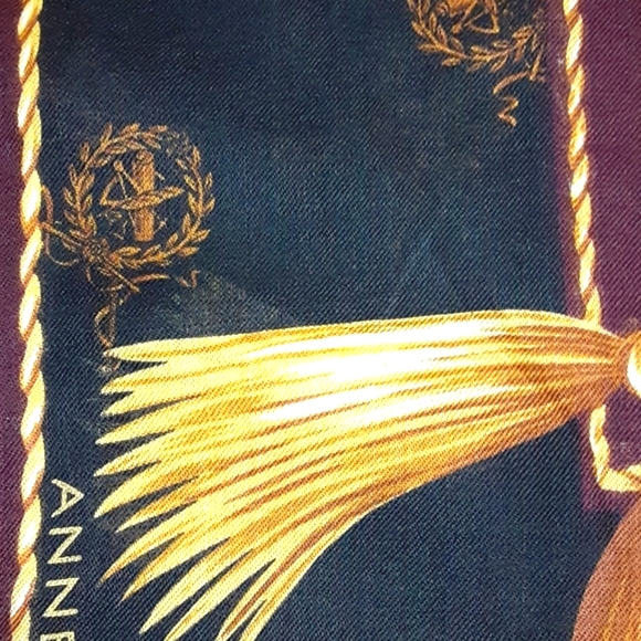 Anne Klein COTTON Scarf Stately Gold Black Size Large - Picture 3 of 3